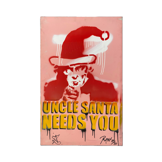 Uncle Santa needs You - limited edition stencil art
