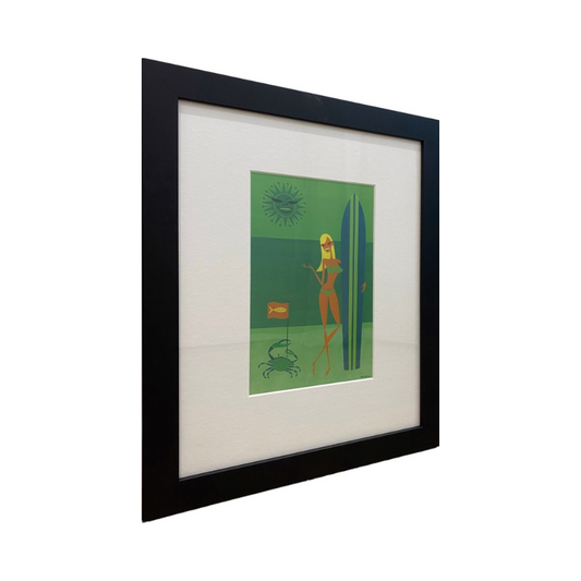 Green sun framed print