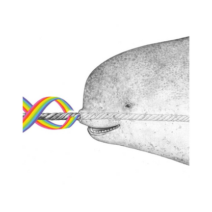 Rainbow Narwhal Spirit Animal - unframed