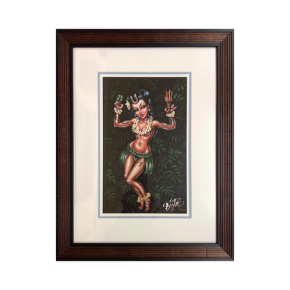 Lucky Hula Girl framed print