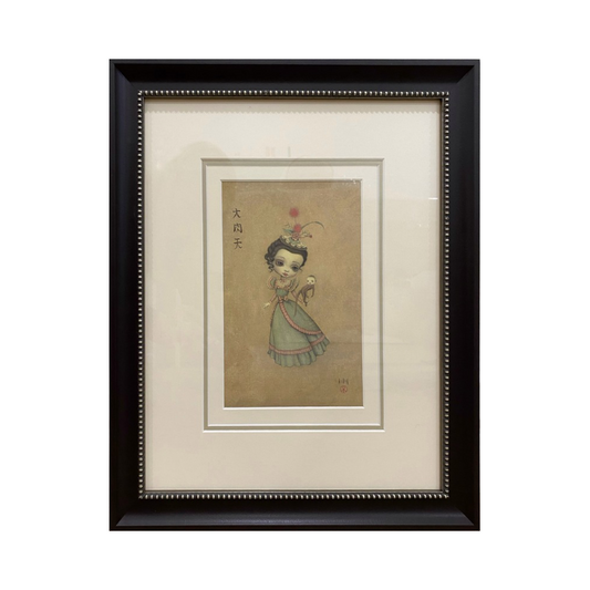 Girl and Monkey framed print