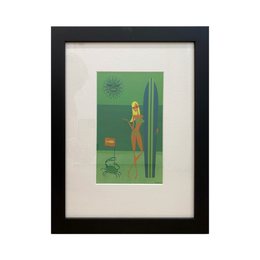 Green sun framed print