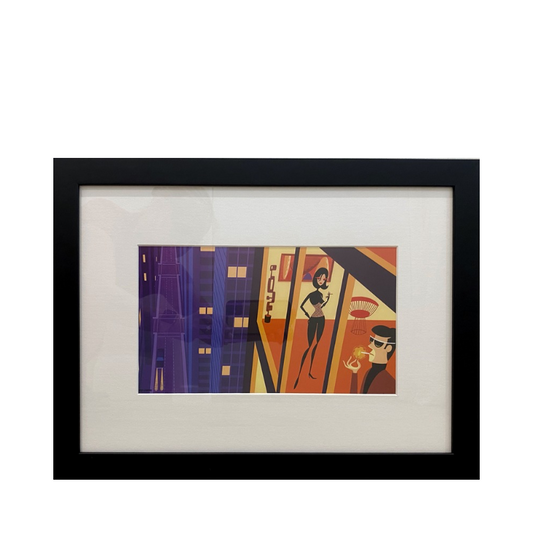 Orange floor framed print